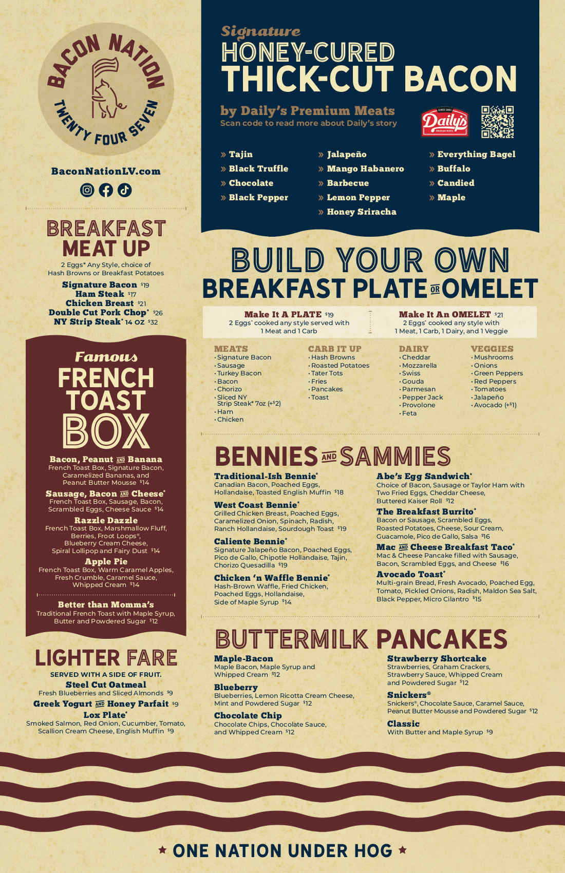 Bacon Nation Food Menu