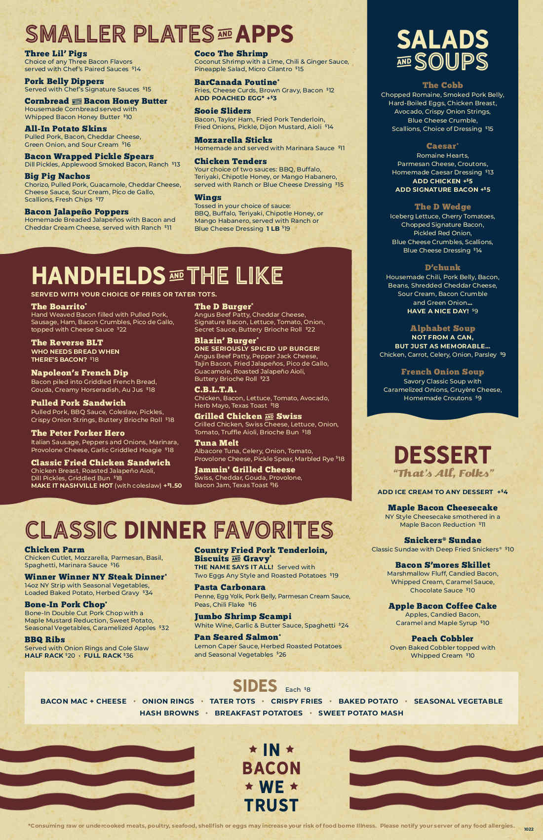 Bacon Nation Food Menu