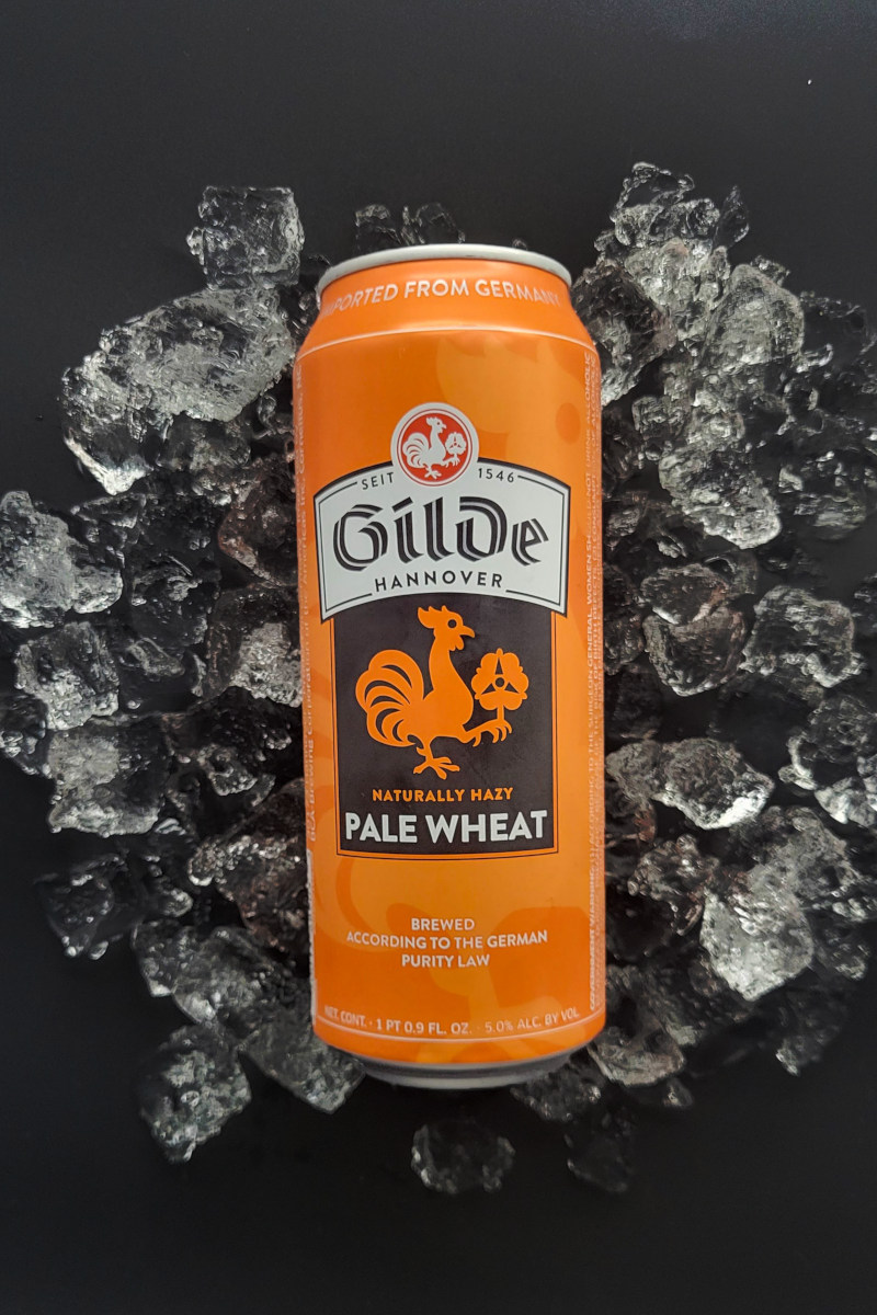 Gilde Pale Wheat canned beer on ice