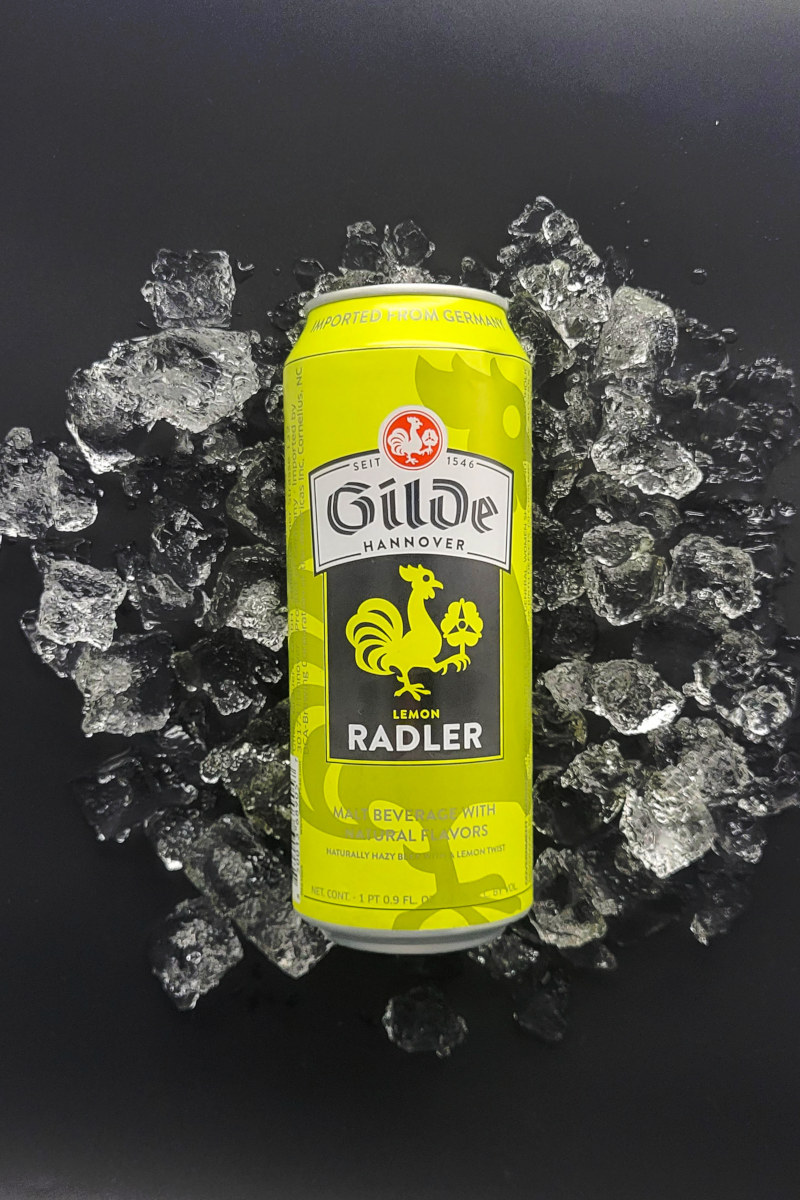 Gilde Lemon Radler canned beer on ice